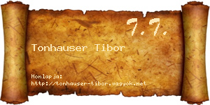 Tonhauser Tibor névjegykártya