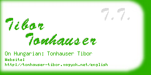 tibor tonhauser business card